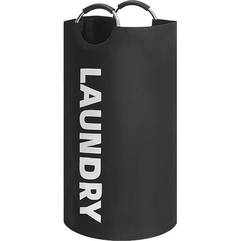 Cesto de ropa de 90 litros, cesta de ropa grande de tela de 79 x 38 cm, bolsa de ropa plegable con asa, cesta de ropa sucia, contenedor de ropa sucia para baño, dormitorio, lavadero. (1/5)