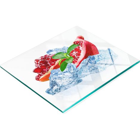 Bandeja decorativa de cristal para servir aperitivos, dise帽o de granada con hielo, 60x52 cm. (1/5)