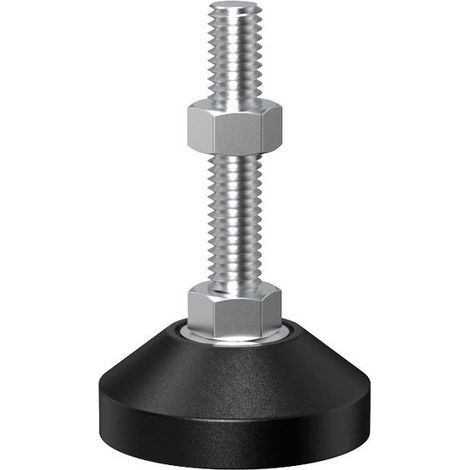 Verstellbare Nivellierfüße M8, rutschfeste Gummibasis, verstellbare Halterungen für Möbel und Regale, Gewindefüße aus Metall (D50 x M8 x L50) (1/4)