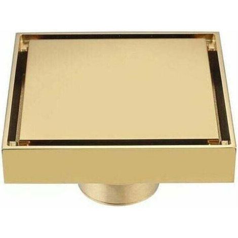 Gold brushed copper floor drain – Odor-proof – Internal core filter – For bathroom and balcony
