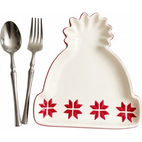 Assiette en forme de chapeau de Noël, vaisselle de fête, assiette de service décorative (1/5)