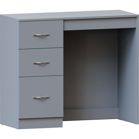 Riano Coiffeuse avec 3 Tiroirs Bureau de Maquillage Meuble de Chambre H 79 x L 93 x P 38 cm, Gris (1/5)