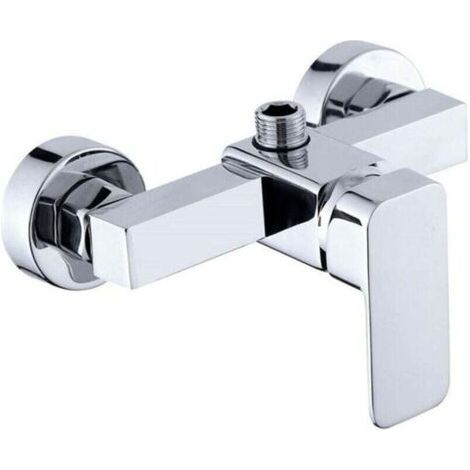Robinet de douche mural moderne chromé avec mitigeur thermostatique. (1/4)