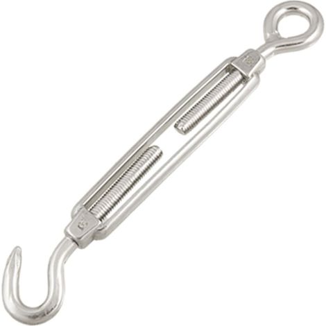 Silber Ton Baumarkt Edelstahl 304 Draht Seil Haken Eye Drehen Schnalle Eisenwaren 3/25,4 cm Gewinde