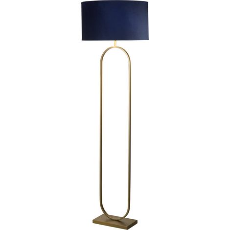 Searchlight Modish Lampadaire en bronze, abat-jour bleu marine, 1 x E27 (1/5)