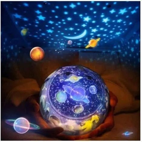 Veilleuse bébé, 3 couleurs et 5 négatifs de projection Lampe de projection rotative à 360°, 15 effets lumineux YYV (1/4)