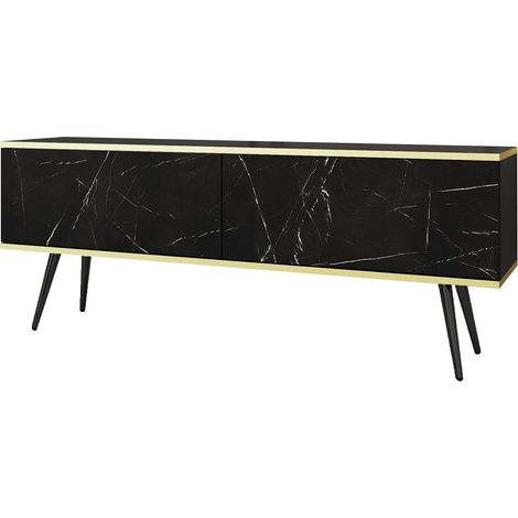 Meuble de salle de bain, Noir Mat, 120 × 57 × 46 cm (1/5)