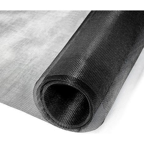 Kit de moustiquaire pour fenêtre et porte 122 x 300 cm, en fibre de verre noire, découpable, lavable, durable, installation et réparation faciles. (1/5)