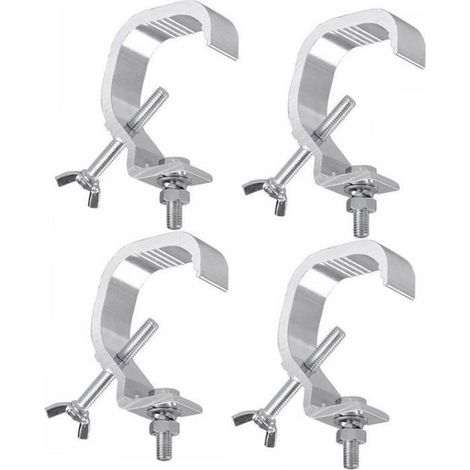 Pince Lumiere Scene - Fonte Aluminium - Pour Projecteur Tete Mobile - 4 Pieces