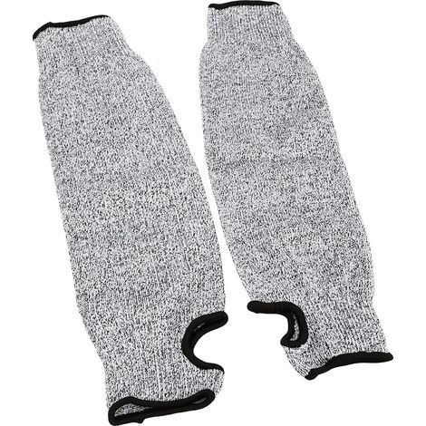 Manchons de protection anti-coupure de niveau 5 en HPPE (polyéthylène haute densité), longueur 42 cm, pour le traitement du verre et l'emboutissage des métaux (gris). (1/5)