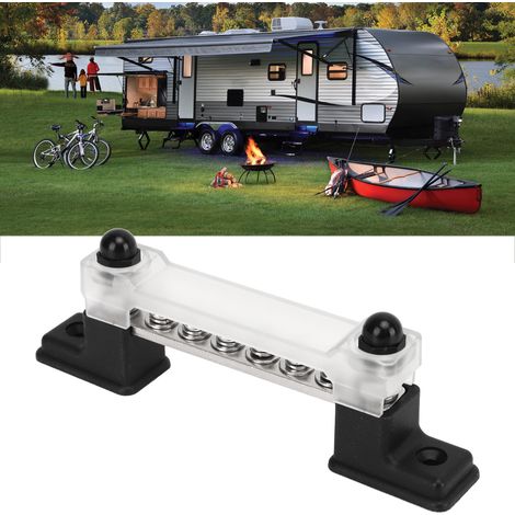 Bornier de distribution électrique 12-48 V CC / 110-300 V CA 150 A, adapté aux applications marines et automobiles, barres omnibus à 6 bornes (1/5)