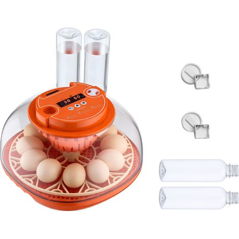 Mophorn Couveuse automatique pour 12 œufs - Incubateur pour œufs de poule, poussins, canetons, oies et cailles, avec contrôle de température et d'humidité, mire LED et fenêtre transparente à 360° (1/5)