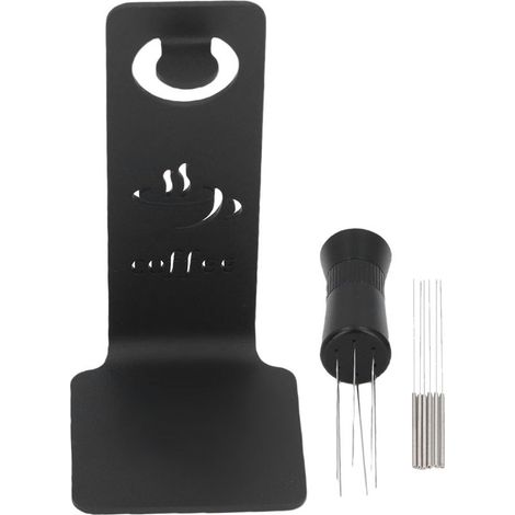 Outil de Distribution de café avec support, aiguilles en acier inoxydable de 0.35mm, agitateur magnétique réglable, poignée en alliage d'aluminium. (1/5)