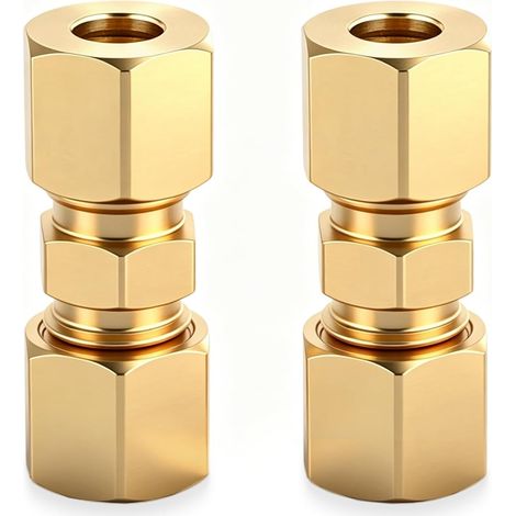 Raccord à Compression en Laiton pour Tube Ø 6,5 mm – Double Bague, 2 Pièces, Hauteur 33,7 mm, pour Systèmes Hydrauliques et Maritimes (1/5)
