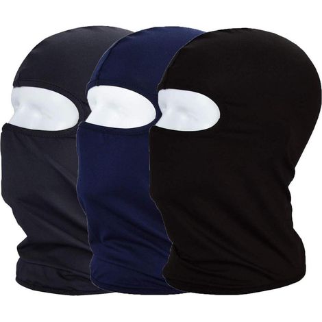 Masque intégral Balaclava protection UV pour sports outdoor, respirant, noir, bleu marine, gris foncé (1/5)