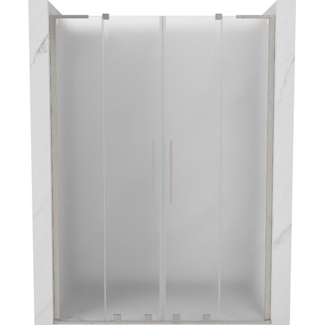 Mexen Velar L Duo Schiebetür Dusche 140 cm, satiniert, gebürsteter Nickel - 871-140-003-32-97 (1/5)
