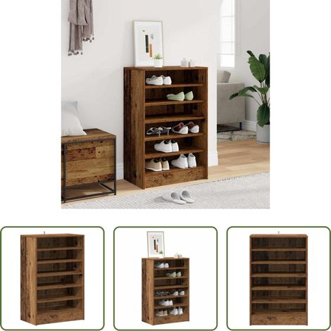 vidaXL Schuhschrank mit Ablagen - Schuhschrank Altholz-Optik 60x35x92 cm Holzwerkstoff (1/5)