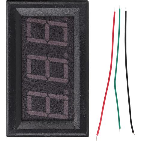 Voltmètre LED - Affichage Triple 3 Fils - DC 5V-90V - 0.56 Pouces - Compact Pour Tableau De Bord (1/5)
