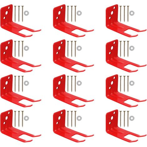 Support mural pour extincteur, design en fer rouge, crochet robuste (1/5)