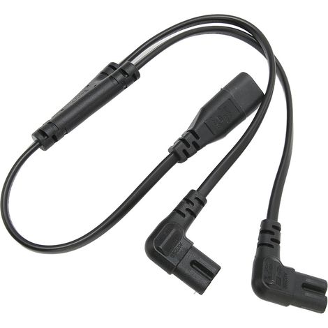 IEC320 C8 auf zwei C7-Splitterkabel, Stecker/Buchse, für LCD-Bildschirm und Schreibtischlampe, 100–250 V