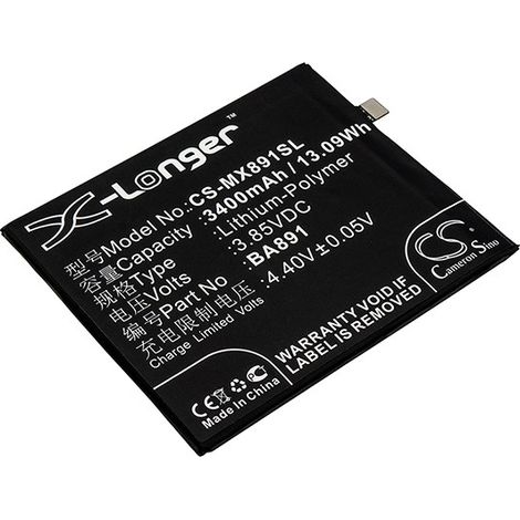 NX - Batterie téléphone, smartphone, GSM pour Meizu 3.85V 3400mAh - BA891 (1/2)