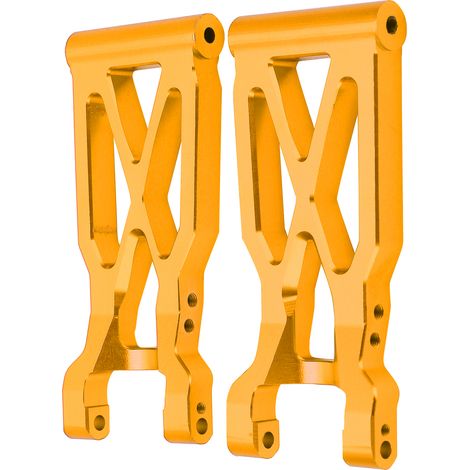 Bras de suspension arrière en alliage d'aluminium pour voiture RC Wltoys 104001 1/10 (pièces et accessoires de mise à niveau) - Gold (1/5)