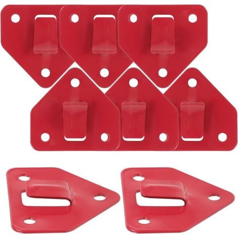 Support Mural D'Extincteur Universel 8 Pièces - Crochet De Fixation Robuste pour Extincteurs Jusqu'à 6kg - Support Triangulaire en Rouge pour Installation Murale Et Accessibilité (1/5)