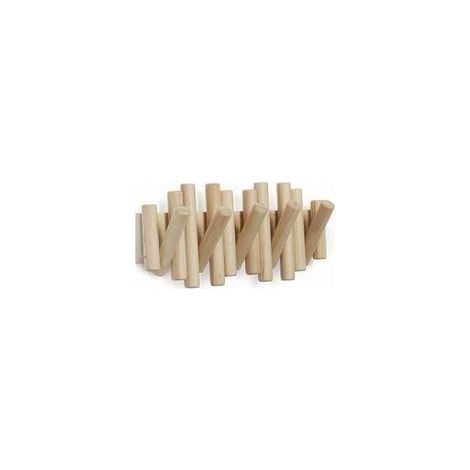 Wandgarderobe mit 5 Haken aus Kiefernholz – Maße: 37,1 x 16,5 x 4,4 cm – Tragkraft: 2,25 kg pro Haken – Einfache Montage (1/5)