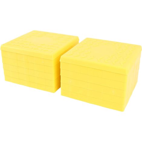 Interlocking RV Leveling Blocks, 12 Pieces, with Carrying Bag, Stackable Pads for Travel Trailer, Camper, 8.5" x 8.5", Supports 35,000 LB (1/5)