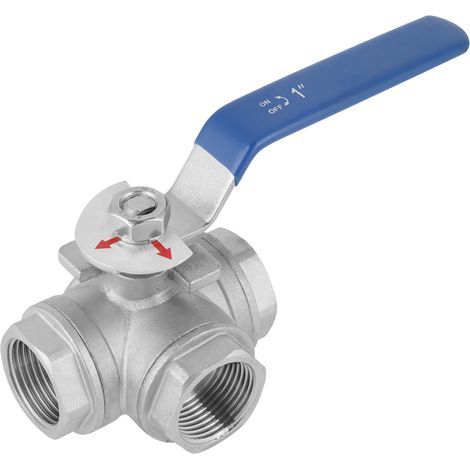 Kugelhahn aus Edelstahl SUS304, 1-teilig, Dreiwegeventil, Typ L, 1" DN25 Innengewinde (1/5)