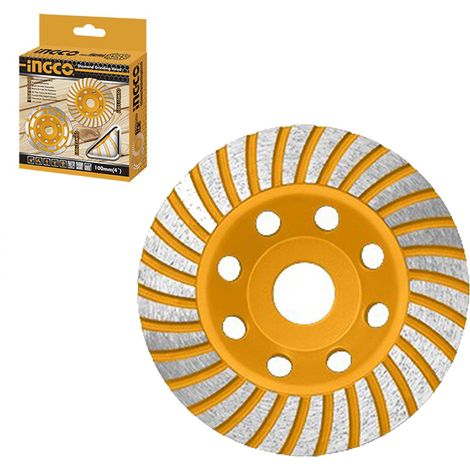 Ingco CGW011251 Disco diamantato a tazza 125 mm Mola diamantata turbo per smerigliatrice (1/4)