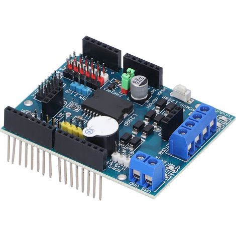 Module pilotage moteur DC double pont H L298P, carte d'extension haute puissance pour composants électroniques, contrôleur bidirectionnel pour projets robotiques et bricolage. (1/5)