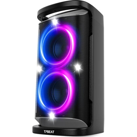 Enceinte Bluetooth Puissante, 160W Partybox, Loud Son- Super Bass, Grosse Party Haut Parleur Bluetooth de lumière LED, Charge Rapide, MIC