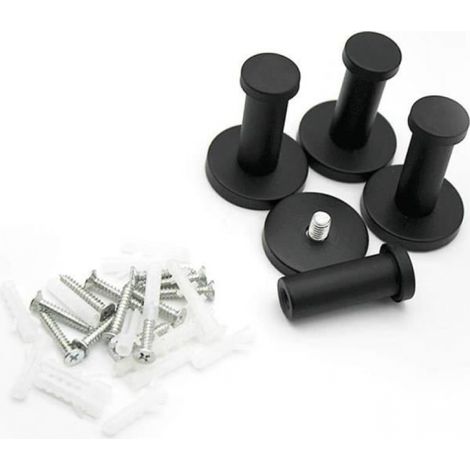 crochets muraux en acier inoxydable noir, 53 mm, antirouille, robustes, supportant jusqu'à 10 kg, pour vestes, serviettes, cuisine et salle de bain (1/4)