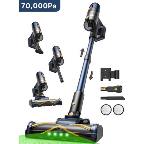 VACTIDY Blitz V12-Aspirateur Balai Sans Fil-70kPa-120AW-1L-55min Autonomie-Technologie GreenLight-Tube Télescopique-Écran LED-Multifonction