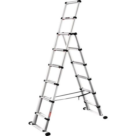 Günzburger Steigtechnik Teleskop-Kombileiter Combi Line 6 + 2 Stufen nutzbar als Anlege- oder Stehleiter - 115476 (1/5)