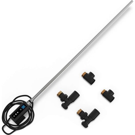 INOW - Dual Fuel Towel Rail Kit 600w Thermostatic WIFI Black