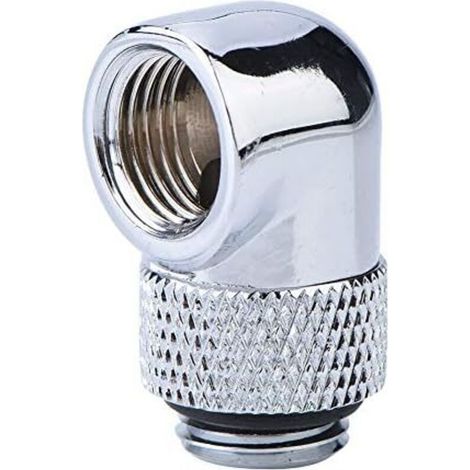 CSPARKV 3.3x1.9x 1.9xcm Argent Raccords de Refroidissement par Eau, raccord de Tube Rotatif à Angle de 90 degrés, connecteur coudé à Filetage G1/4 de Refroidissement par Eau PC