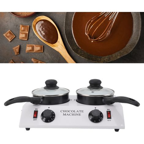 Temperacioccolato con 2 vasche in alluminio antiaderente, manuale, 80W, 110V, kit da 2 kg (1/4)