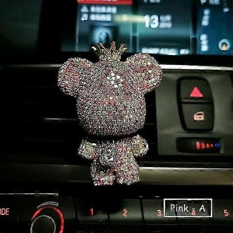 Diffuseur d'huiles essentielles de haute qualité pour voiture, motif ours mignon, avec parfum léger et durable (rose A). (1/5)