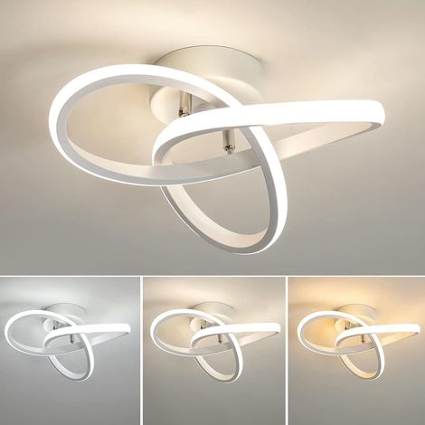 Plafonnier LED, Lustre LED basse consommation, Plafonnier moderne 20 W, Luminaire d'allée LED design, 3 températures de couleur (3000 K-6000 K) (1/5)