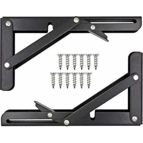 Neige-Equerre Pliable Etagere, XU,Tablette Murale Rabattable,Equerre Pliable Charge Lourde Consoles et Taquets pour éTagèRes Utilisé Destiné à éTabli, éTagèRe,8 Pouces - (1/4)
