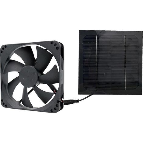 Extracteur d'air solaire 20 W 12 V, mini-ventilateur alimenté par panneau solaire pour chenil, poulailler ou serre. (1/4)