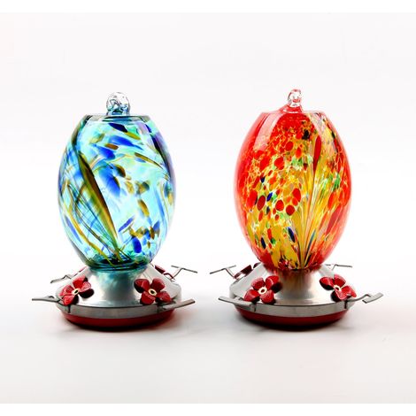 Distributeur De Nourriture Pour Oiseaux - Verre Et Plastique - Pour Jardin Ou Cour Extérieure - 1 Pièce (1/5)