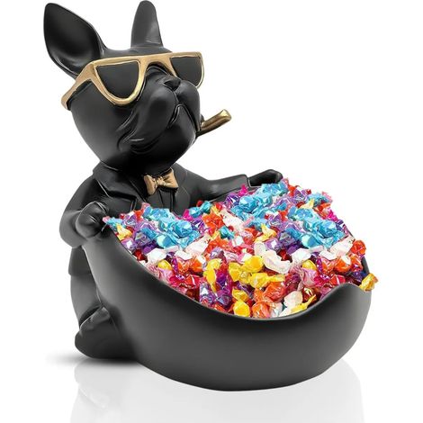 French Bulldog Chapeau de clé Big Bull Dog Corridor Salle de séjour Bureau Salle de bain Chambre (noire) (1/5)