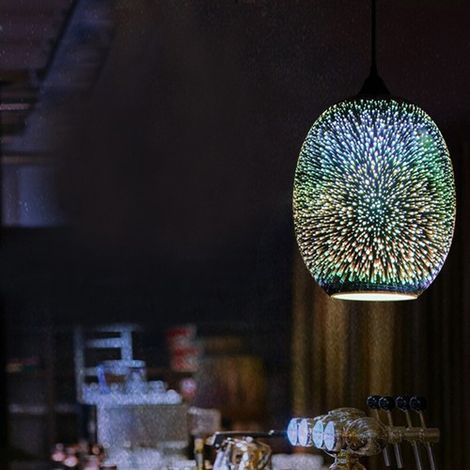 3D Colourful Glass Fireworks Ceiling Light Modern LED Pendant Hanging Light E27 (1/5)