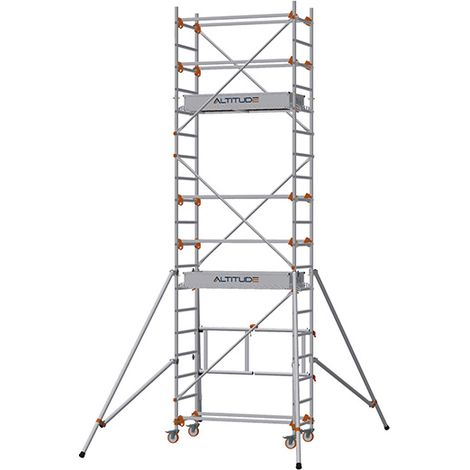 Echafaudage roulant et pliant - Hauteur de travail maximale 5.80m - 613154