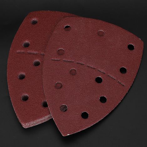 60 feuilles de papier de verre pour le ponçage des souris, feuilles de papier de verre séparées pour les mains, 140 x 140 x 100 mm, 11 trous, grain 80 (1/5)