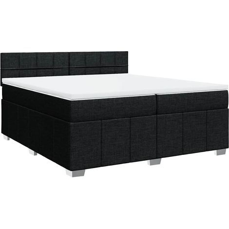 Maison Exclusive - Giroletto a Molle con Materasso Nero 200x200 cm in Tessuto