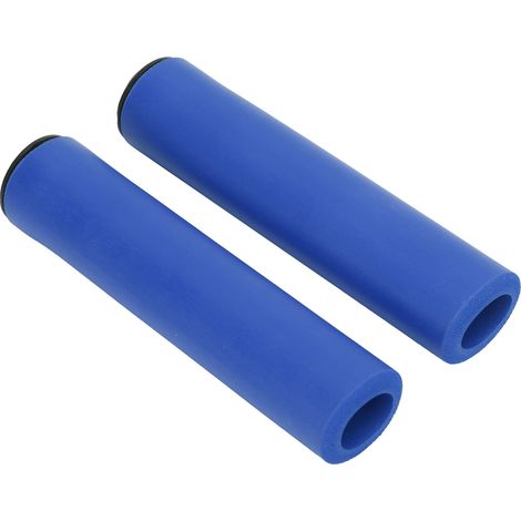 Manchons de guidon en silicone léger (30 g, 1 paire) pour VTT, antidérapants, en mousse, bleu (1/5)